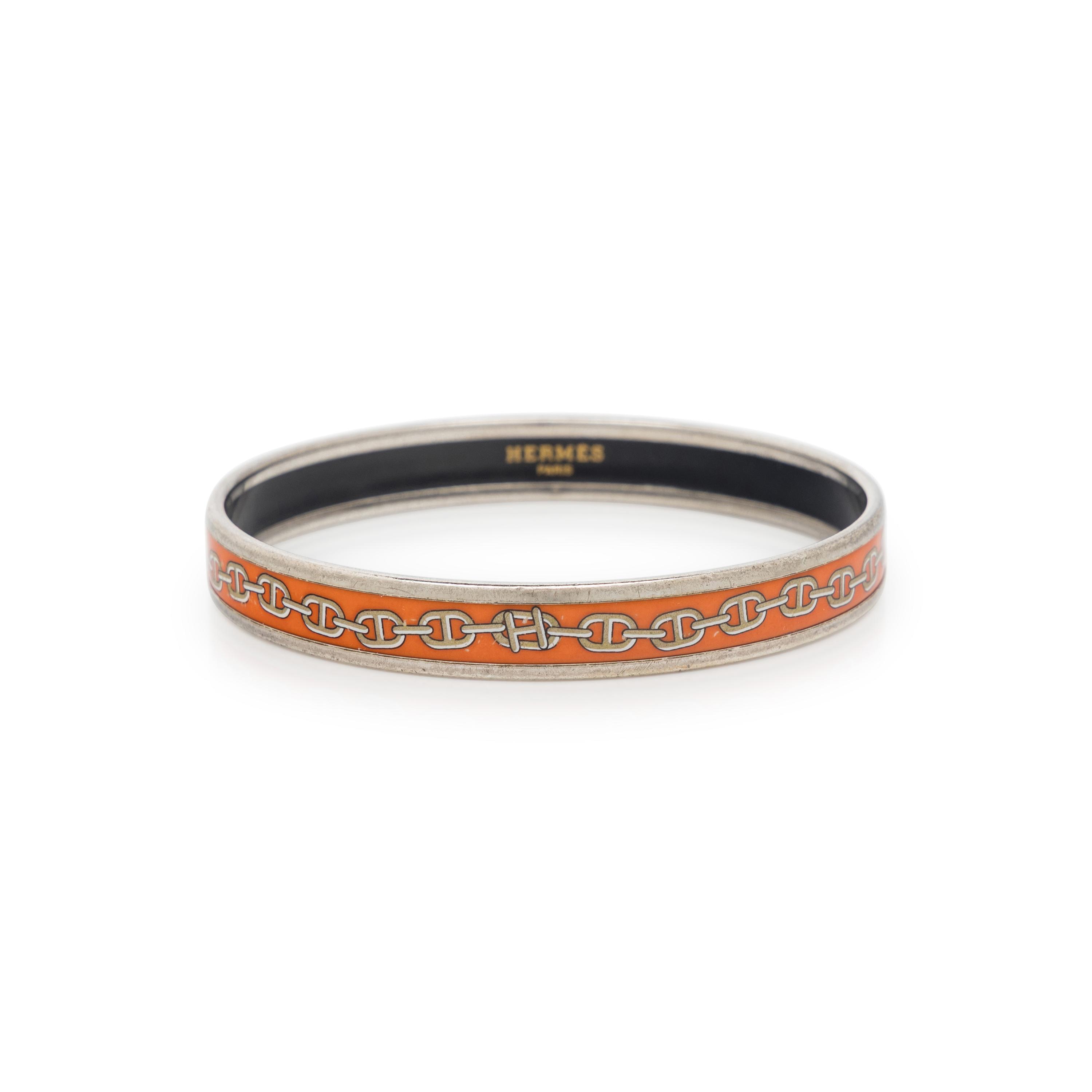 Hermès, Enameled Bangle Bracelet
