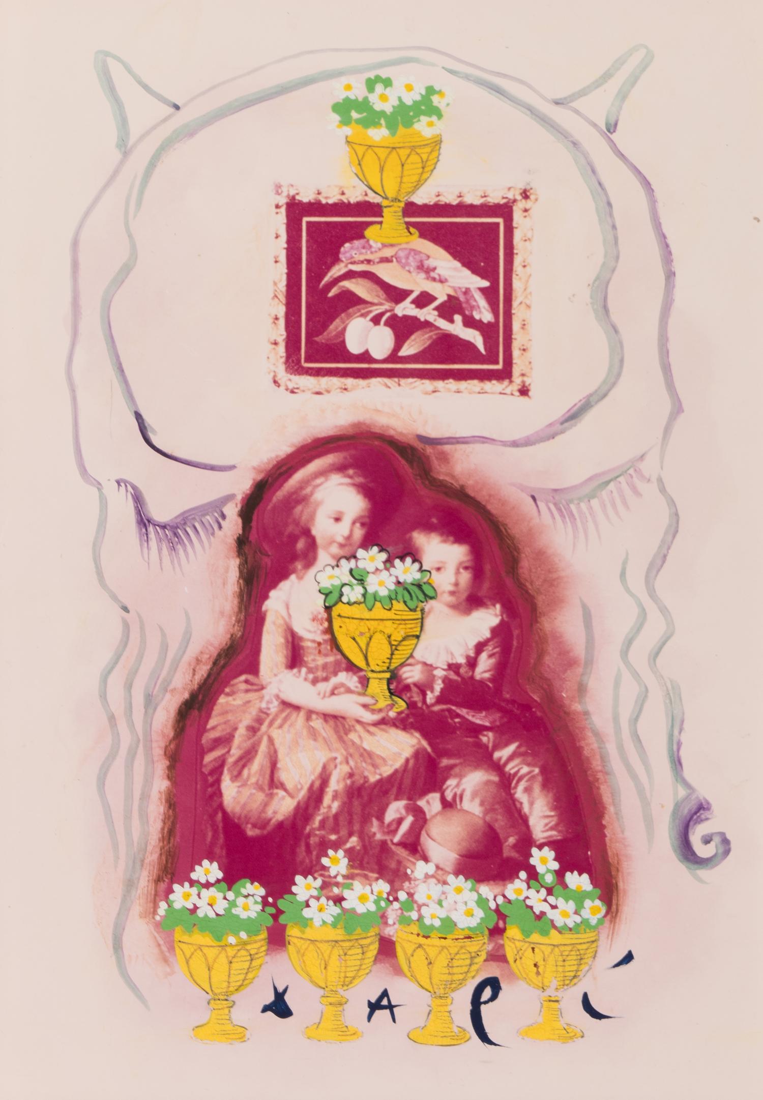 Six de Coupe, Arcane Mineur ( Projet pour le Jeu de Cartes Le Tarot Universel de Salvador Dalí) , 1971
