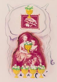 Six de Coupe, Arcane Mineur ( Projet pour le Jeu de Cartes Le Tarot Universel de Salvador Dalí) , 1971