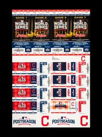 An Unused Sheet of Season Ticket Holder Cleveland Indians 2016 Postseason Tickets Including World Series Game 7 Cubs Clincher