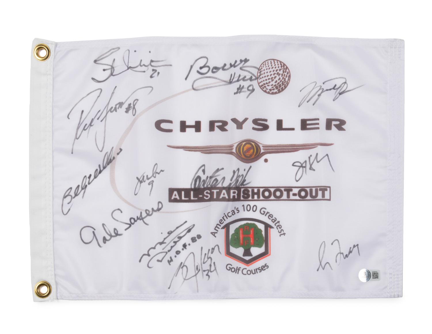 A 2004 Chrysler All-Star Golf Shootout Signed Autograph Golf Flag Including Michael Jordan (Beckett Authentication Services)