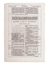 [BIBLE LEAVES - ENGLISH - 16TH AND 17TH CENTURIES]. A group of 8 Bible leaves in English, comprising: