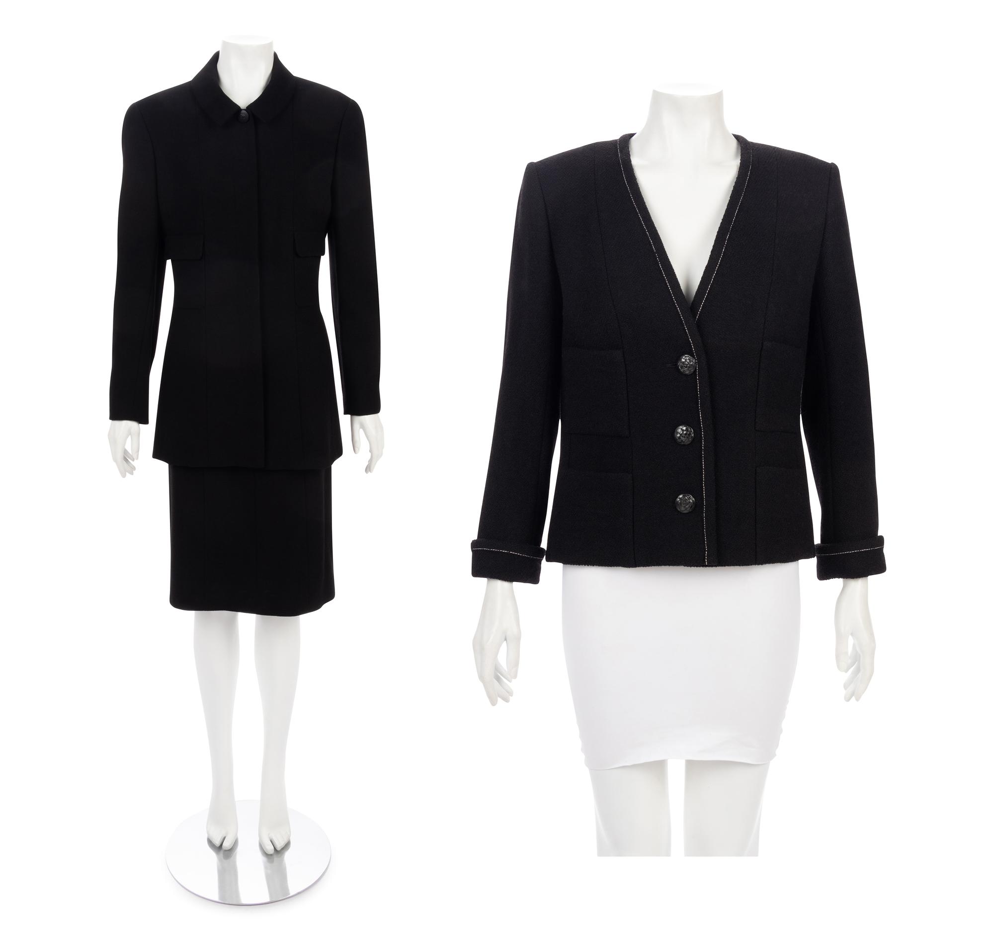 Three Chanel Pieces: One Two-Piece Skirt Suit, One Jacket, 1998