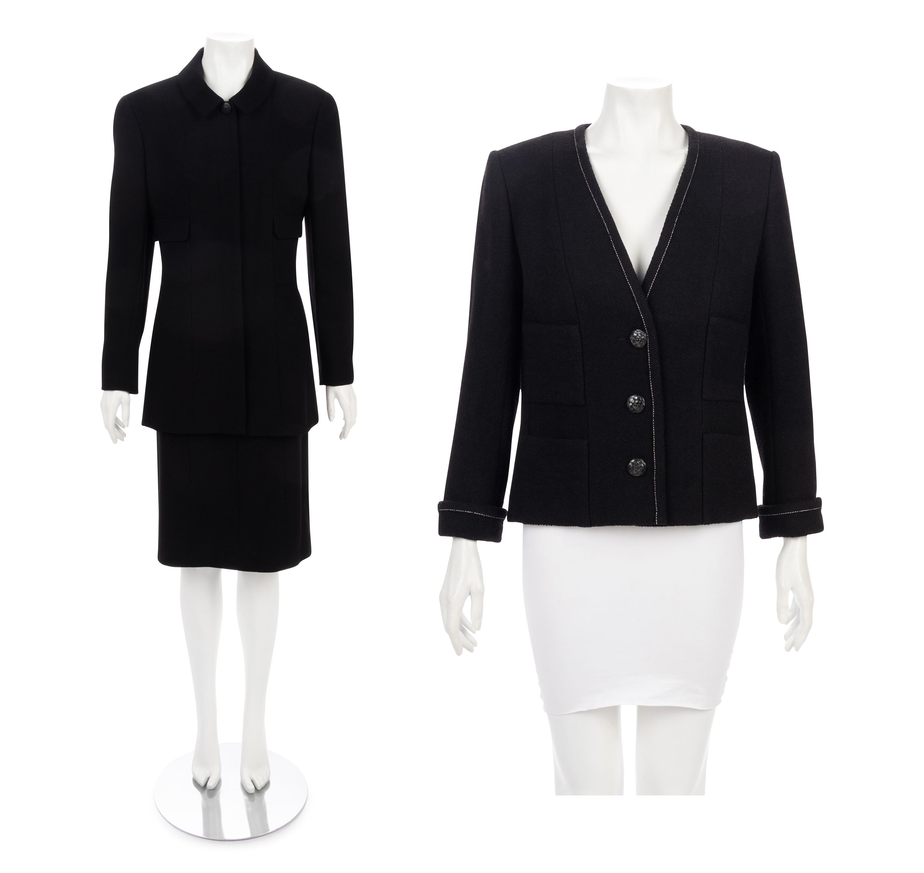 Three Chanel Pieces: One Two-Piece Skirt Suit, One Jacket, 1998