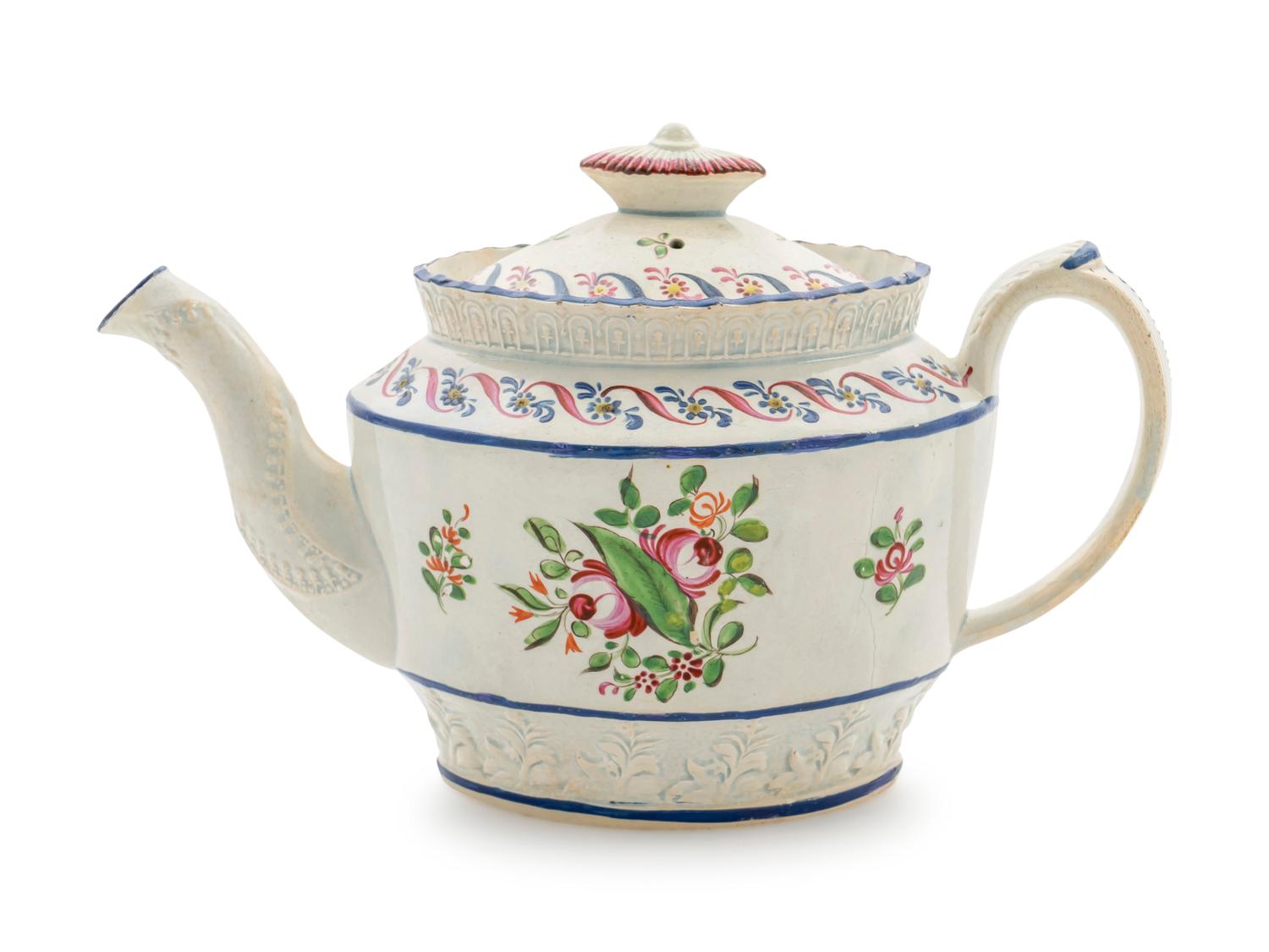 An English Creamware Teapot — 19TH CENTURY