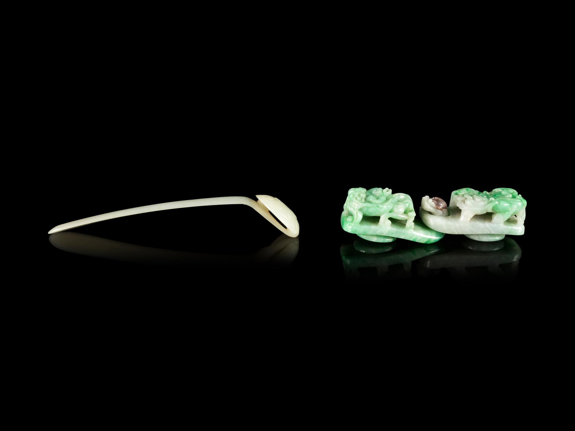 Two Jade and Jadeite Jewelry