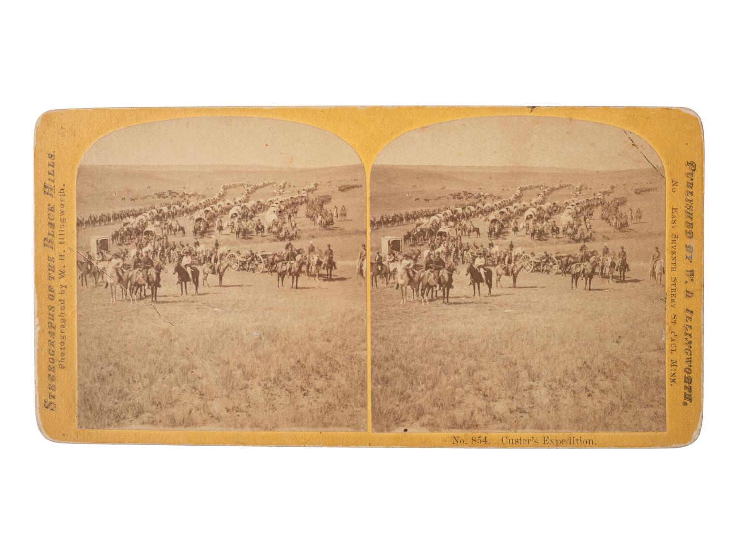 [LATE INDIAN WARS]. ILLINGWORTH, W.H. (1844-1893), photographer. Stereoview of Custer's Expedition to the Black Hills. St. Paul, MN: [1873].