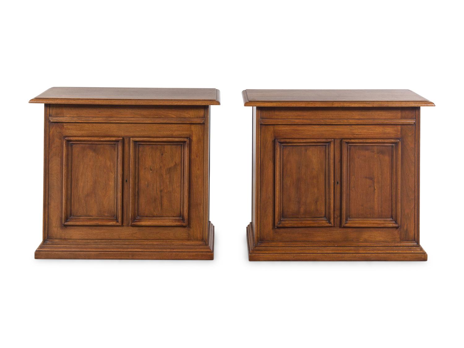 A Pair of Walnut Side Cabinets