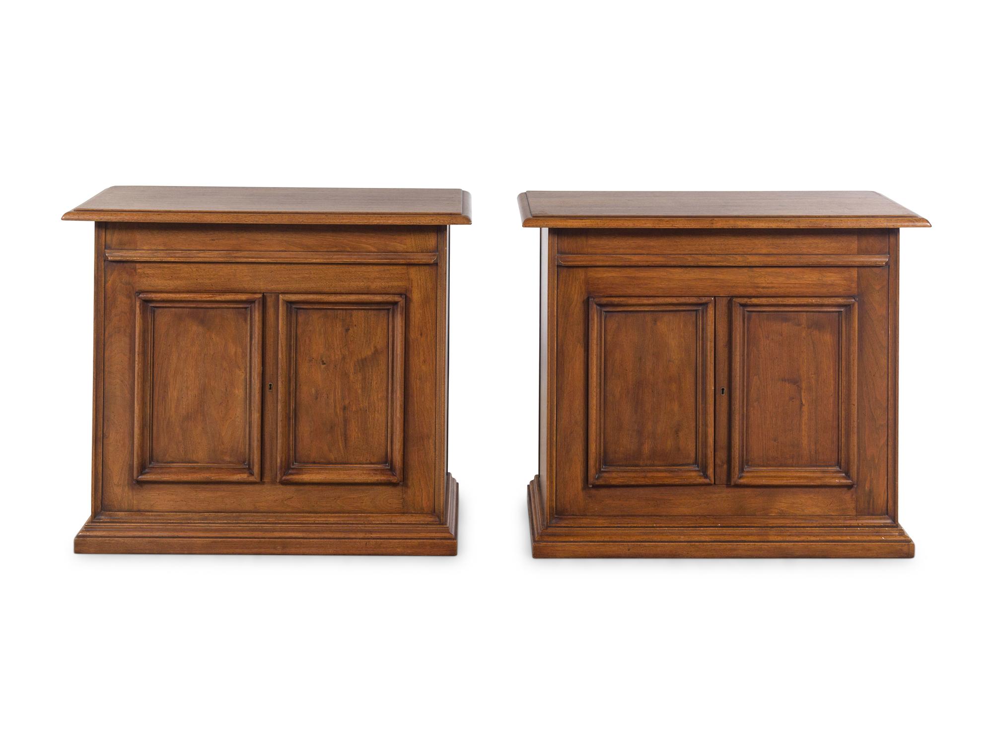 A Pair of Walnut Side Cabinets