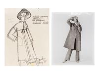 Two Bonnie Cashin Coats, Skirt, Two Patterns, Two Sketches, and One Photograph, 1970s