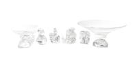 A Group of Glass Decorative Articles Diameter of largest 12 3/4 inches.