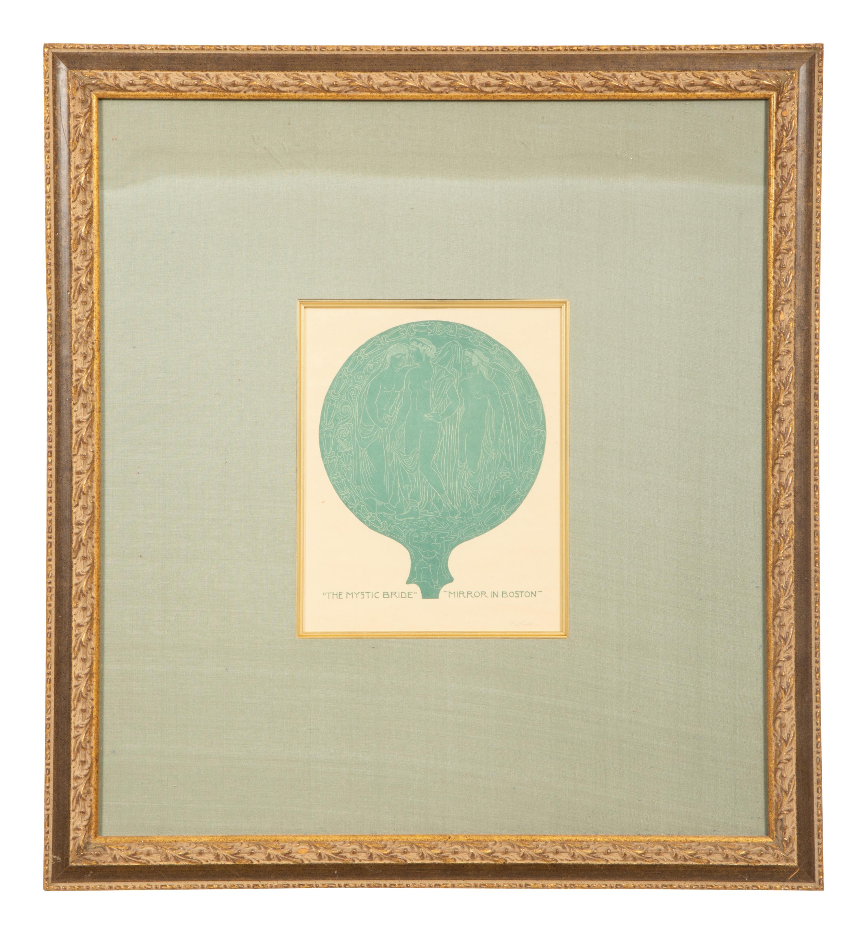 A Suite of Eight Gilt Framed Prints of Ancient Mirrors