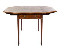 A George III Style Walnut Pembroke Table Height 27 3/4 x width 32 3/4 x depth 20 3/4 inches (closed). — 19TH CENTURY