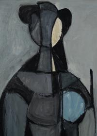 Figura seduta, fondo grigio (Sitting Figure, Grey Background) , 1950