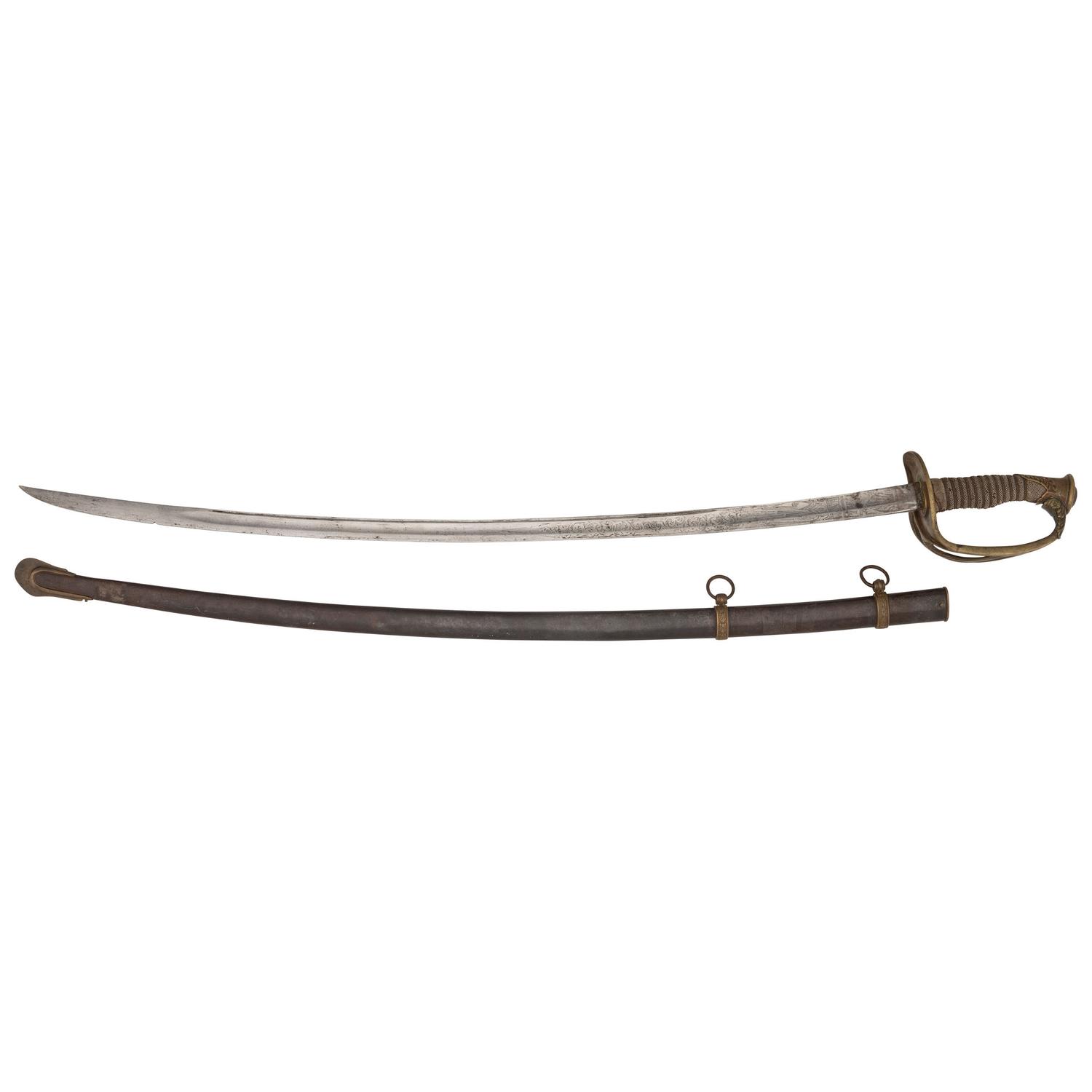 Klingenthal Model 1840 Cavalry Officers Saber Inscribed in Memory of Lt. William W. Disosway - 1st NY Mounted Rifle - Killed by a Deserter