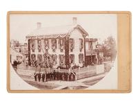 [LINCOLN, Abraham (1809-1865)]. Cabinet card of Lincoln's Springfield, IL, home, originally taken on the day of the funeral.