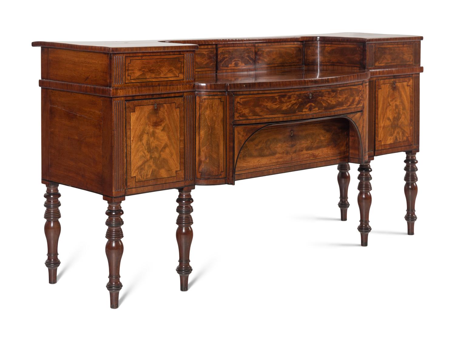 A Regency Mahogany and Parcel Ebonized Sideboard