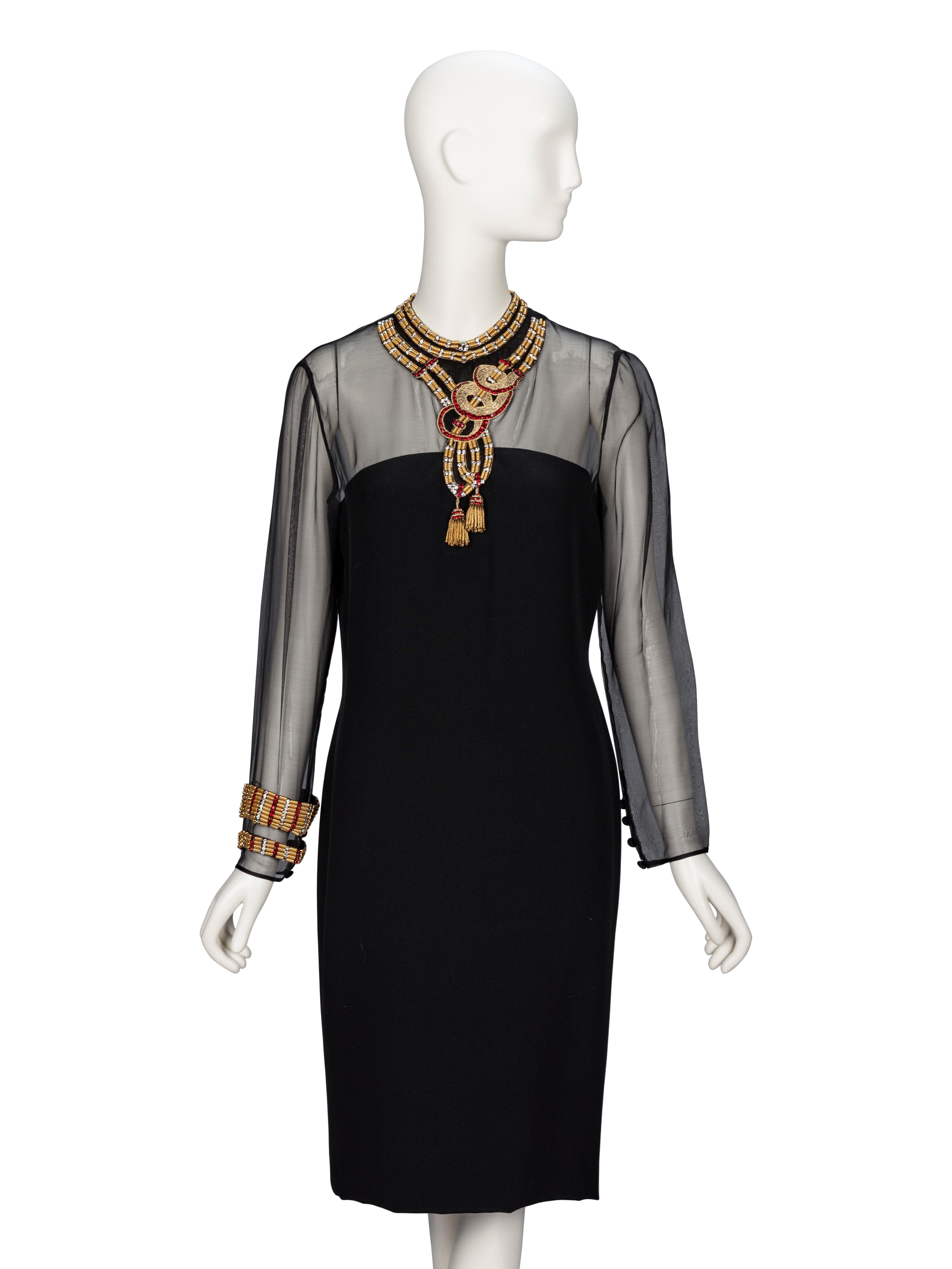 Chloé, Embellished Black Cocktail Dress, F/W 1984