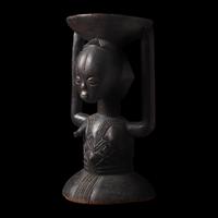 A Luba Wood Caryatid Stool