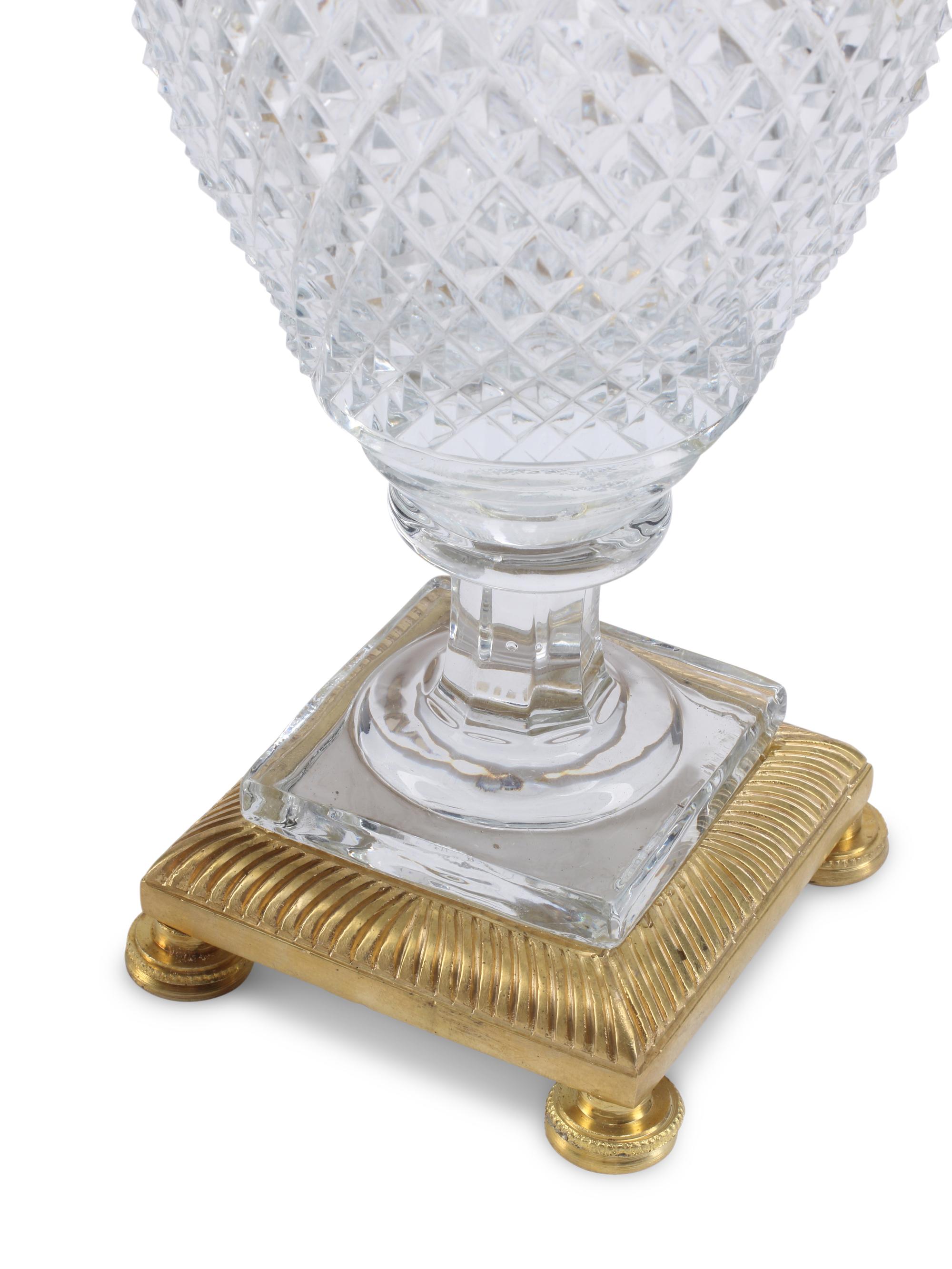 A Pair of Cut Glass and Gilt-Bronze Mounted Vases