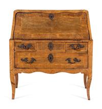 A Louis XV Style Burlwood Bureau en Pente