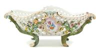 A Meissen Pierced Porcelain Center Bowl, Width 13 inches.