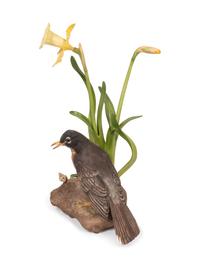 A Boehm Porcelain Robin with Daffodils