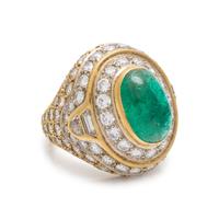 EMERALD AND DIAMOND RING
