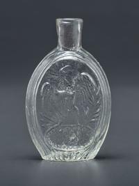 A Molded-Glass Pittsburg Flask in Clear