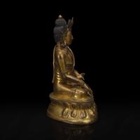 A Sino-Tibetan gilt bronze figure of Akshobhya 中原或藏传佛教阿閦佛铜造像 18th century ????