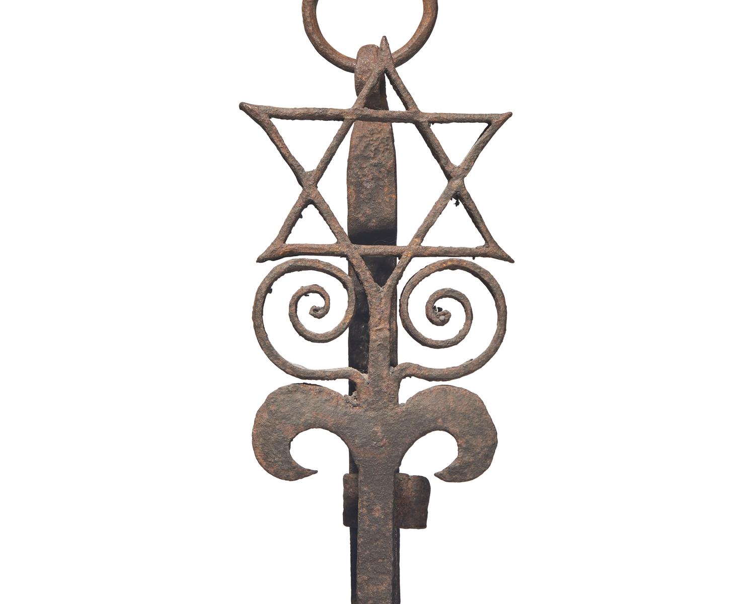 A Wrought Iron Fireplace Trammel, French, 18th Century