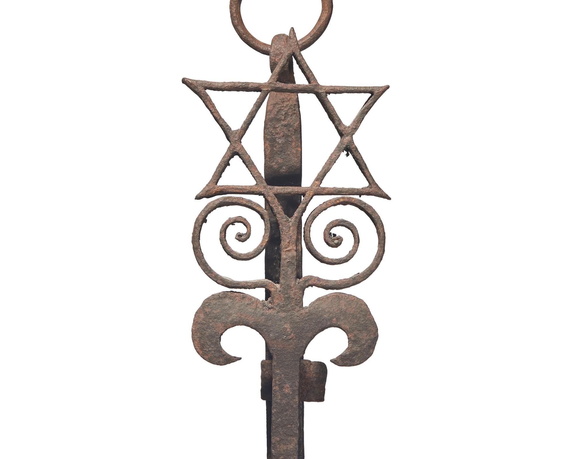 A Wrought Iron Fireplace Trammel, French, 18th Century