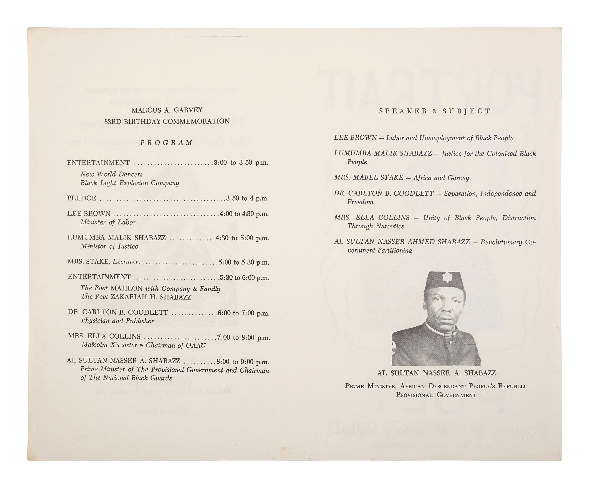 [MALCOLM X (1925-1965)]. A group of items related to Malcolm X and the Organization of Afro-American Unity (OAAU), comprising: