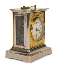 A Continental Gilt Metal Musical Carriage Clock Circa 1880