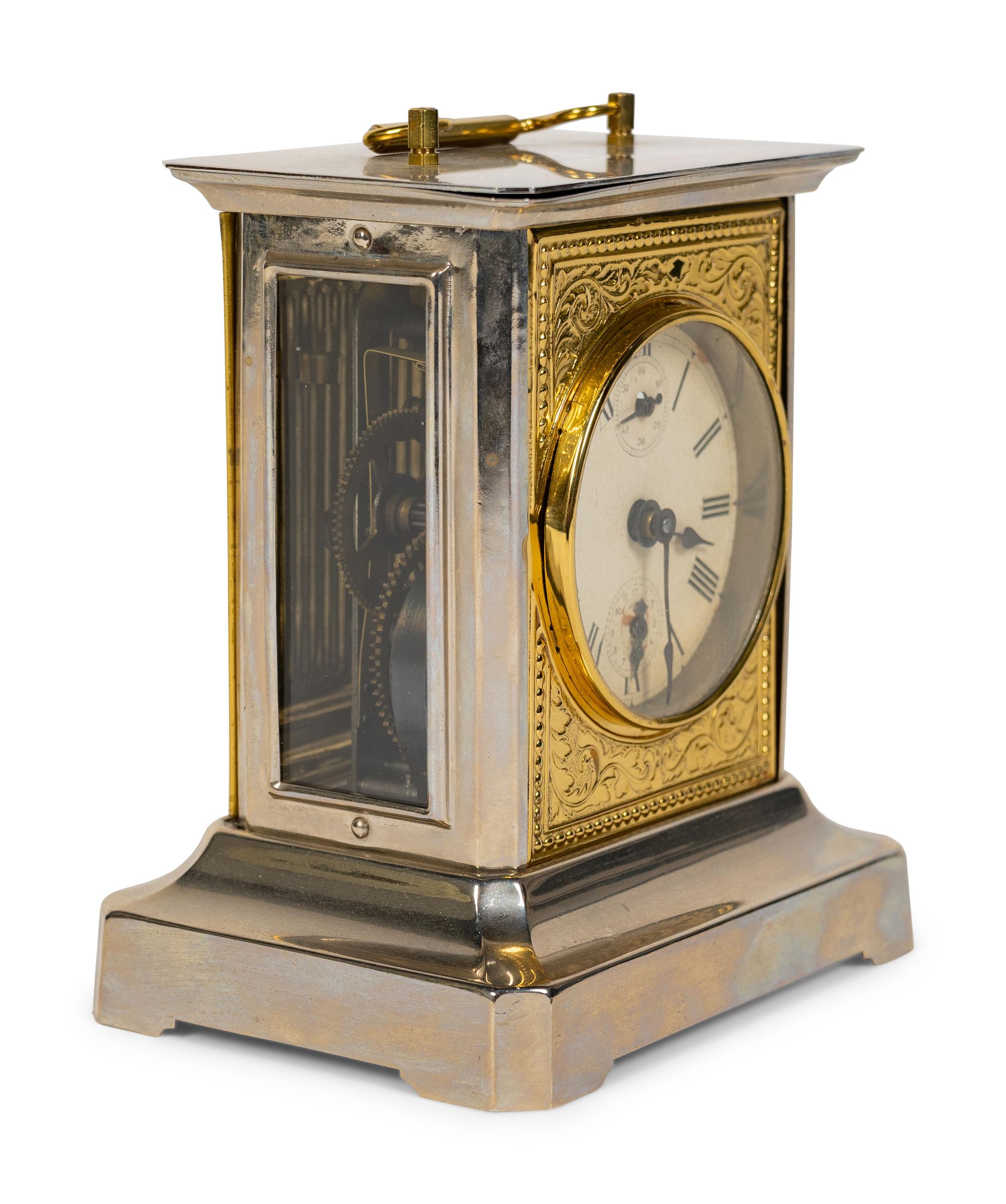 A Continental Gilt Metal Musical Carriage Clock Circa 1880