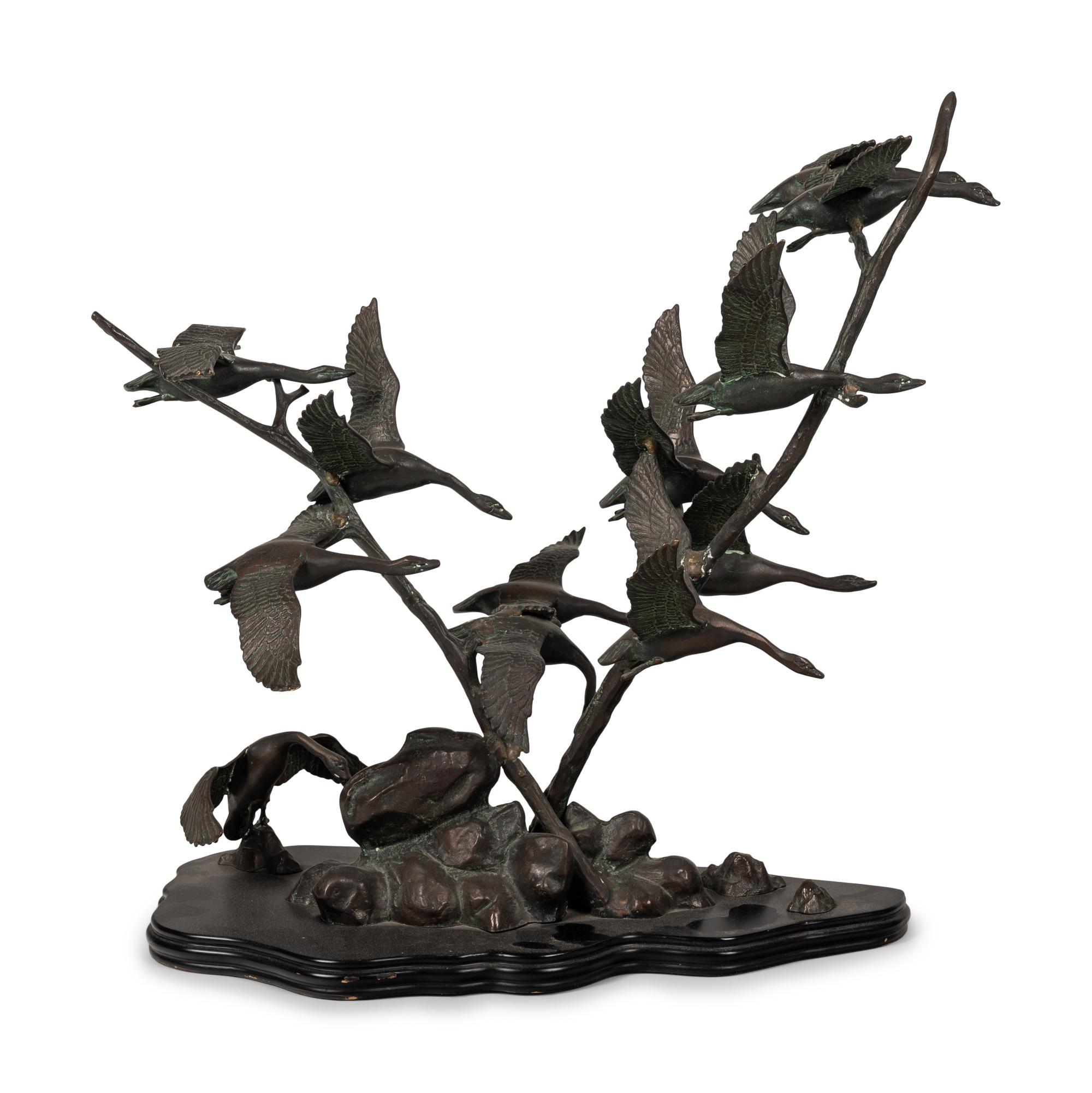 A Bronze Group of Flying Geese
