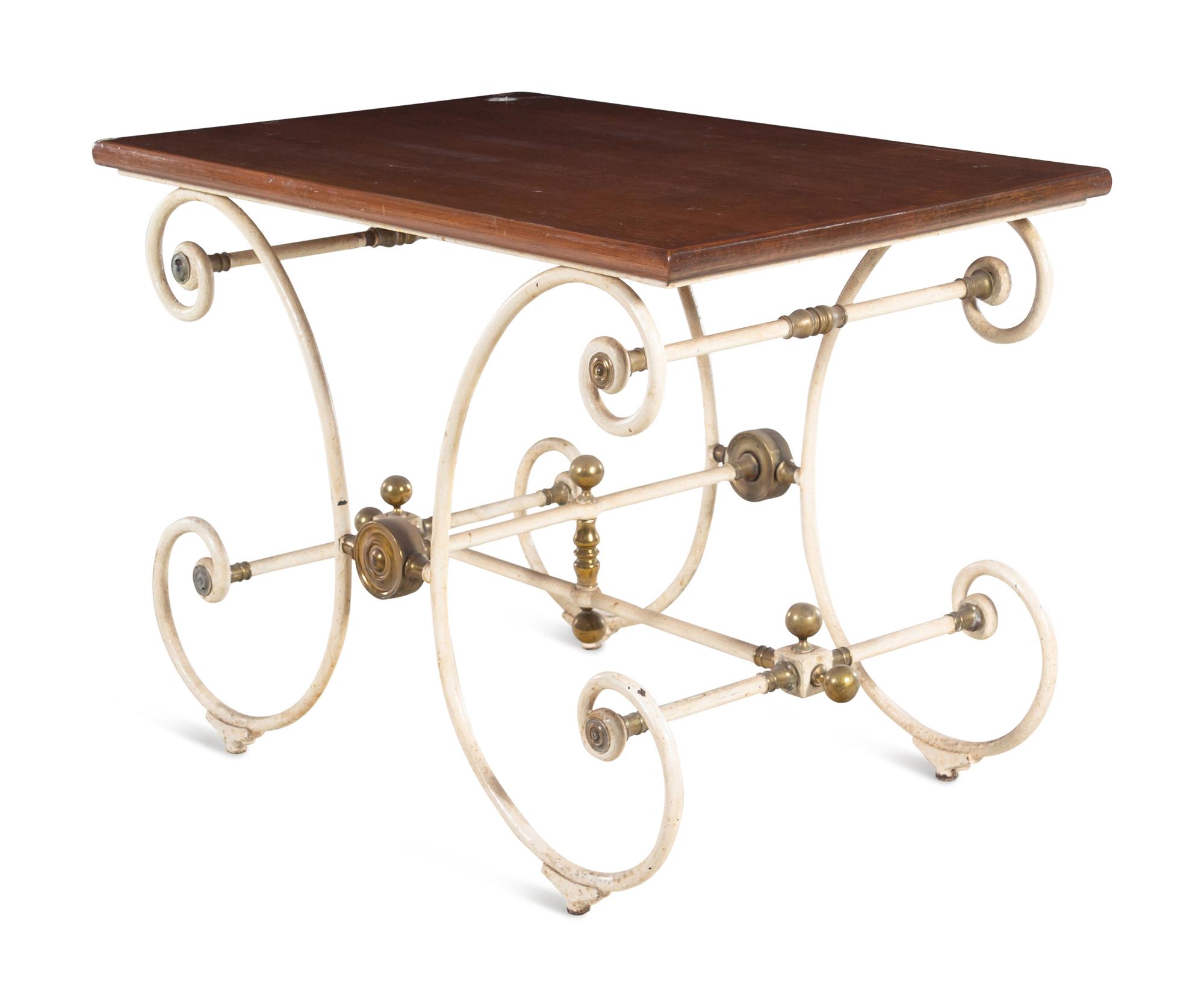 A Painted Metal Baker's Table
