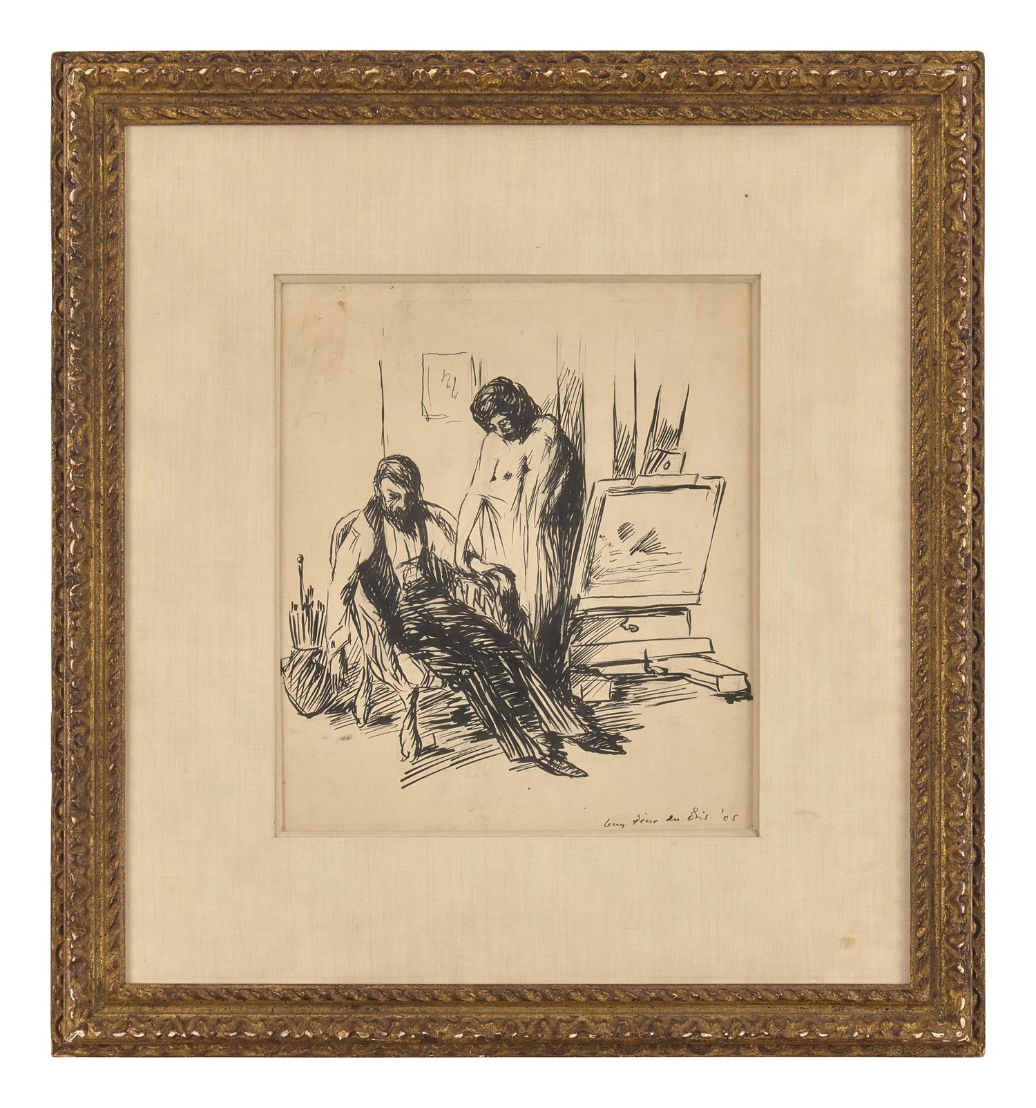 Two Works: The Artist and His Model; with Ballroom Couple (A Double-Sided Work); together with Cabaret , 1905 (2)