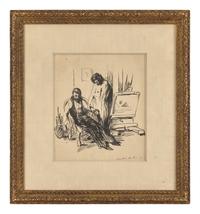 Two Works: The Artist and His Model; with Ballroom Couple (A Double-Sided Work); together with Cabaret , 1905 (2)