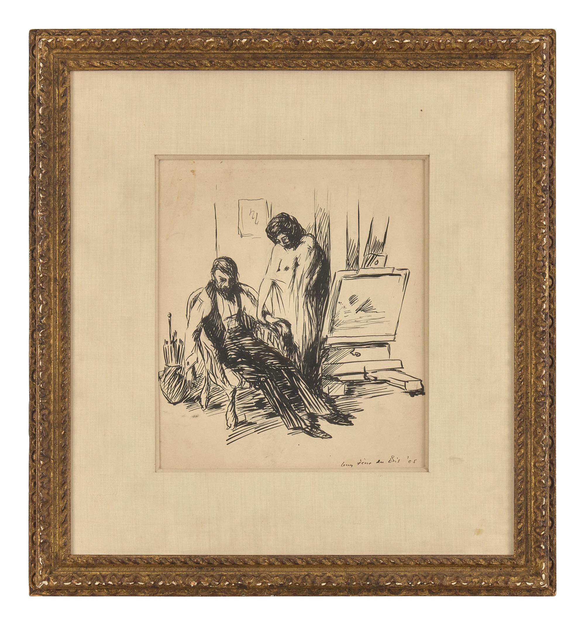 Two Works: The Artist and His Model; with Ballroom Couple (A Double-Sided Work); together with Cabaret , 1905 (2)