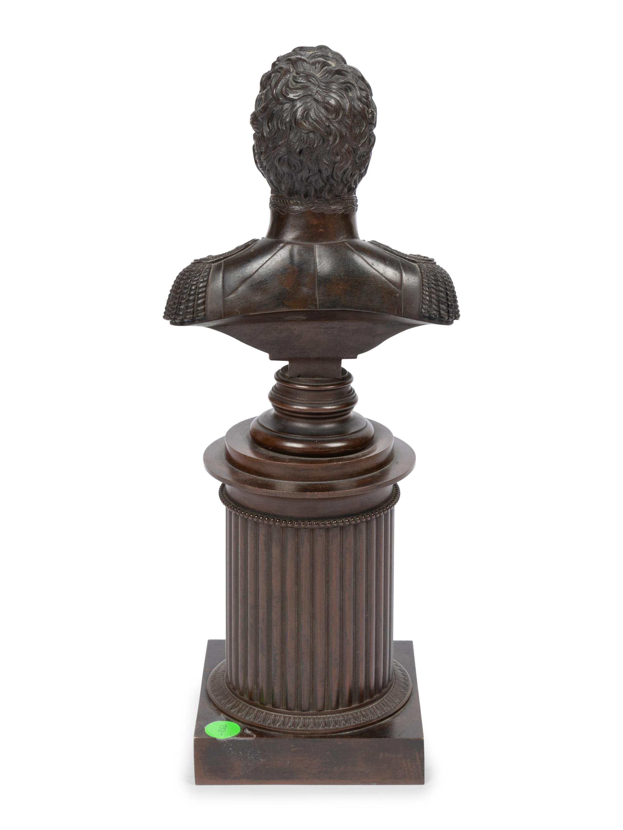 A Continental Bronze Bust on a Socle Base