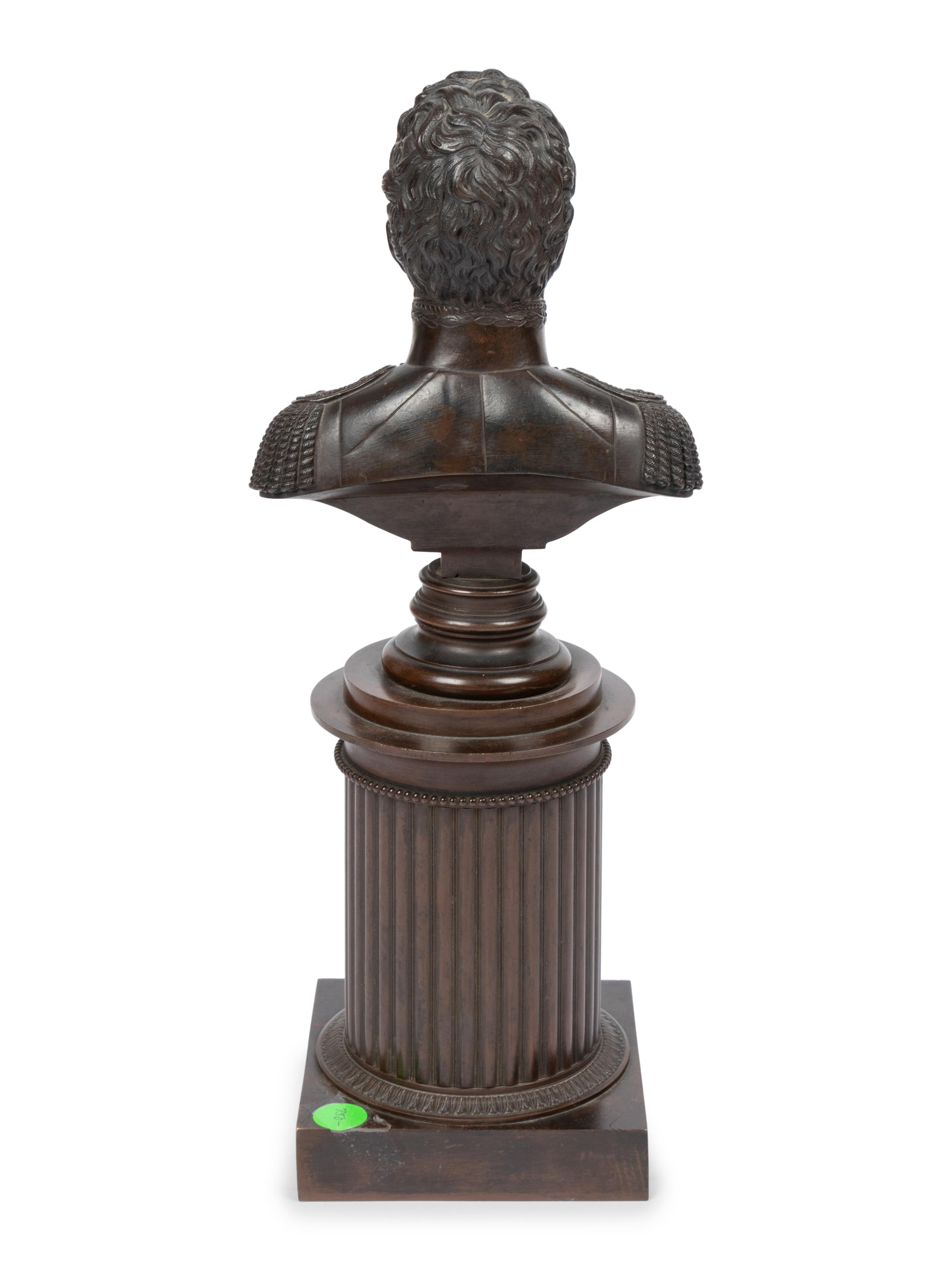 A Continental Bronze Bust on a Socle Base
