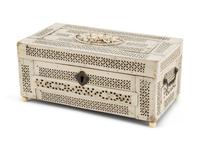 An Anglo-Indian Pierce-Carved Bone Casket — 19TH CENTURY