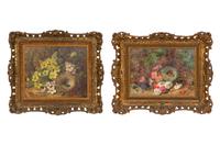 Still Lives with Birds' Nests and Wild Flowers (a pair)