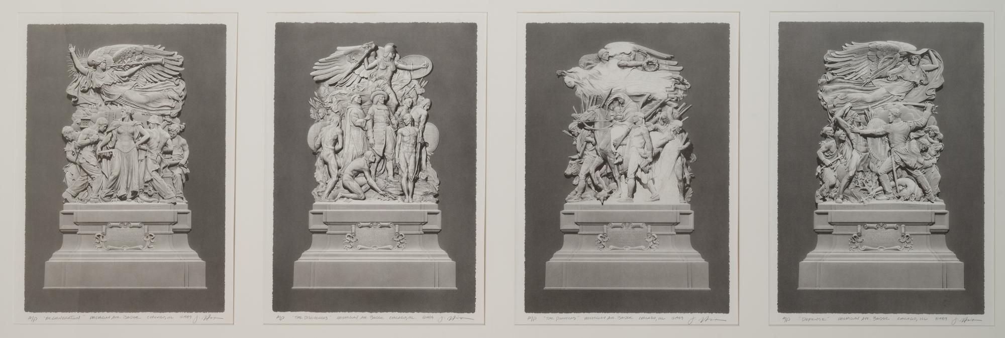 Jack Nixon (American, b. 1956) Four lithographs depicting Michigan Avenue Bridge Statuary