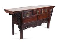 A Chinese Hardwood Three-Drawer Coffer, Liansanchu — 19TH CENTURY