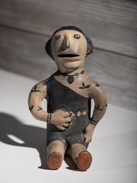Seated Cochiti Pottery Figure