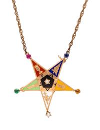 A 14 Karat Yellow Masonic Pendant/Brooch,