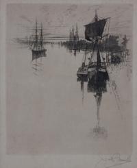 Joseph Pennell, (American, 1860-1926), Harbor