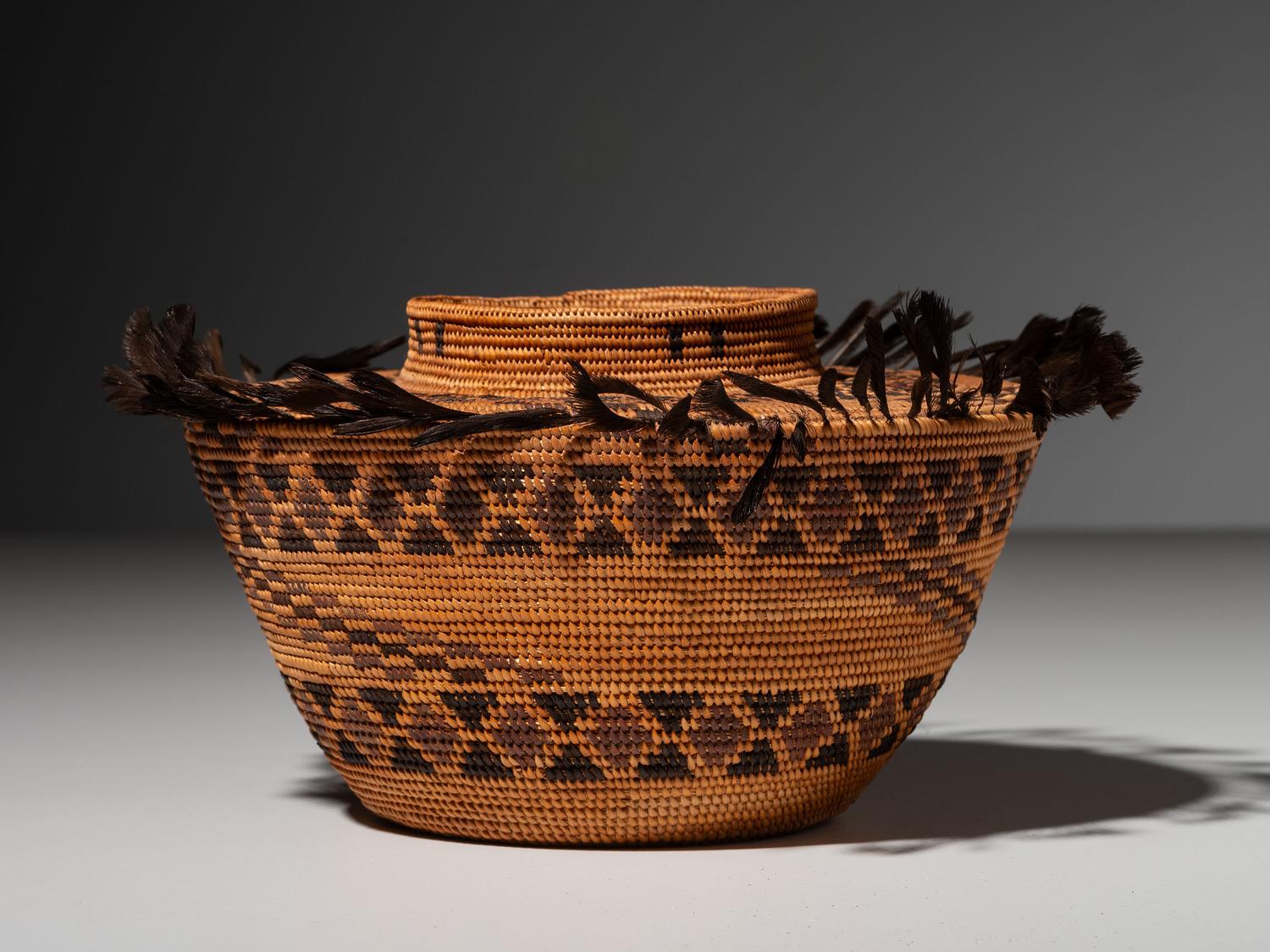Yokut Polychrome Bottleneck Basket